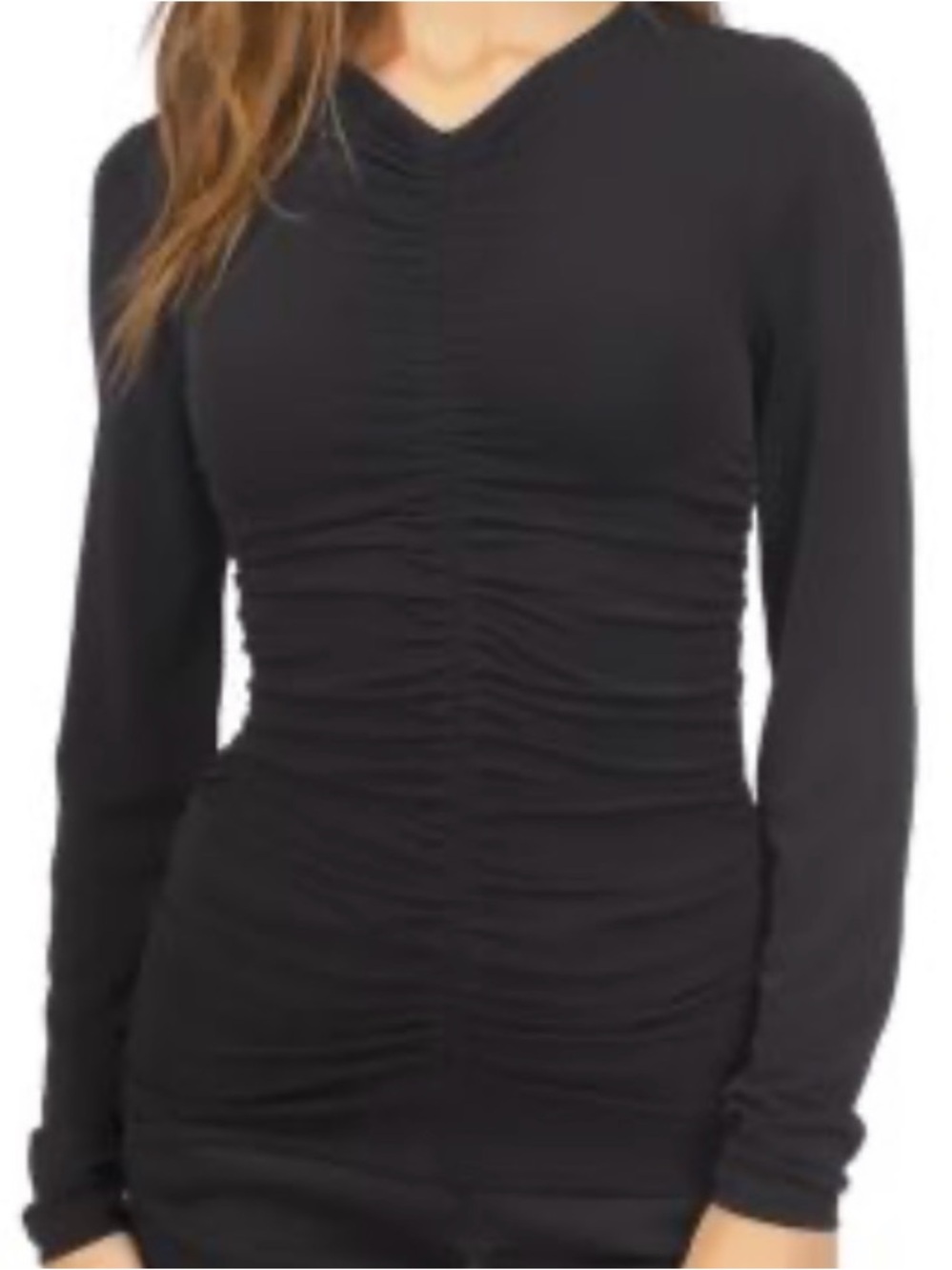 MICHAEL Michael Kors Black Ruched Zipper-Back blouse size 1X NWOT